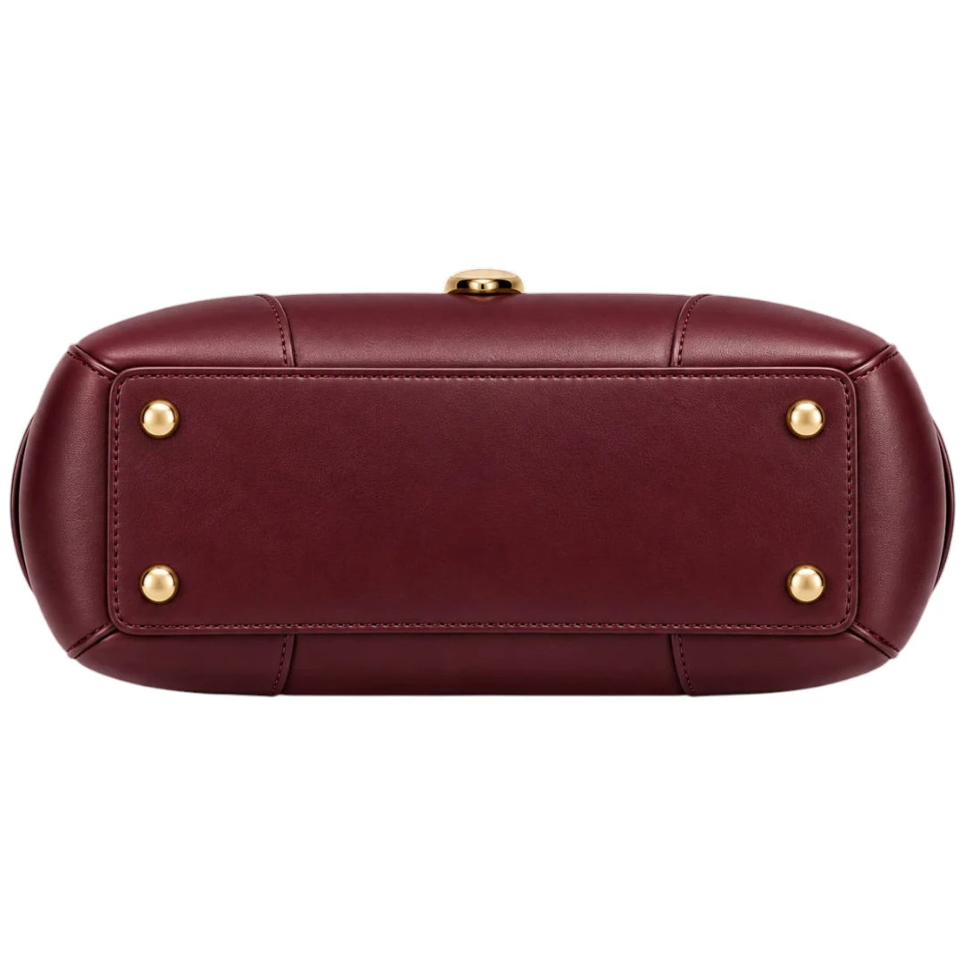 Baggis Burgundy Women’s Satchel Handbag – Elegant Top Handle Faux Leather Bag