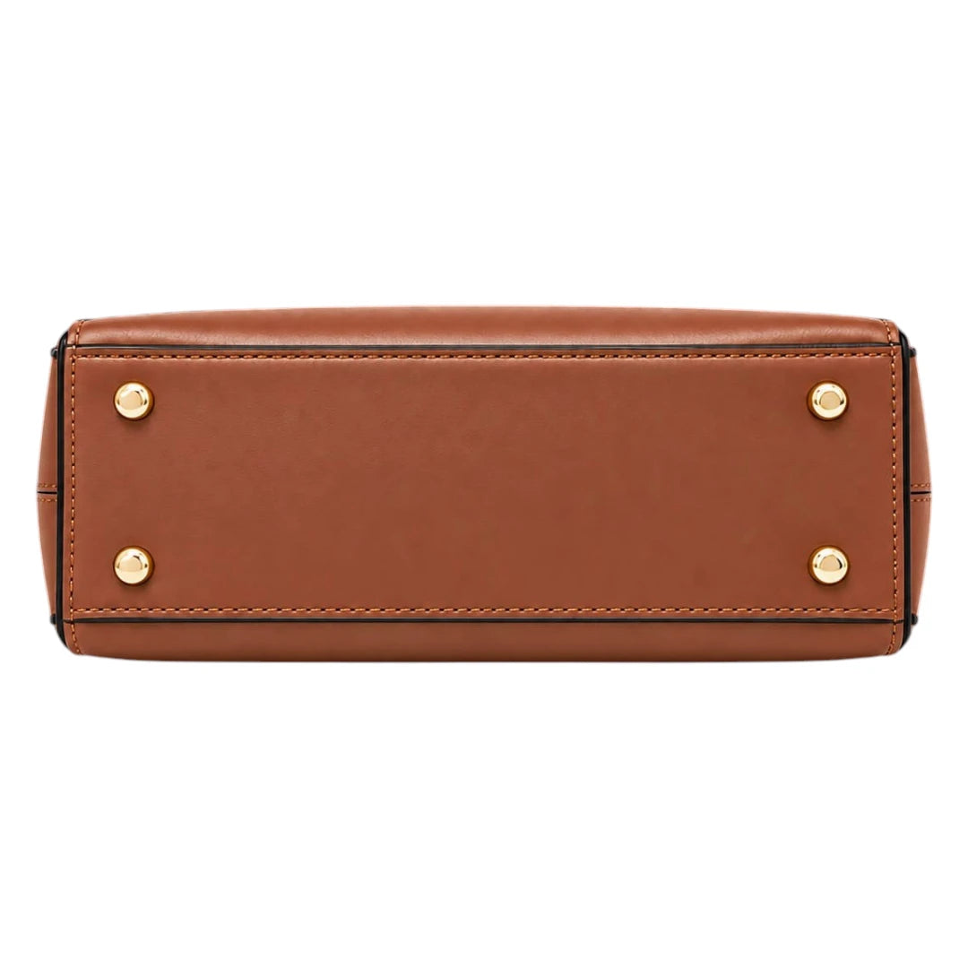 Baggis Caramel Brown Women’s Satchel Handbag – Modern Structured Faux Leather Bag